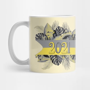 COLOR OF THE YEAR 2021 ILLUMINATING YELLOW AND ULTIMATE GRAY TROPICAL DESIGN Mug